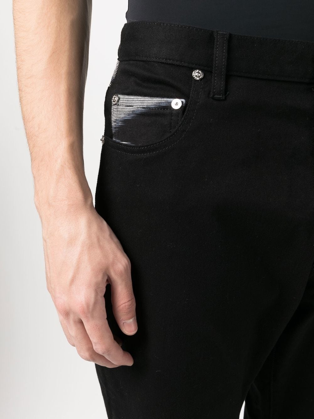 zigzag-detail straight-leg jeans - 5