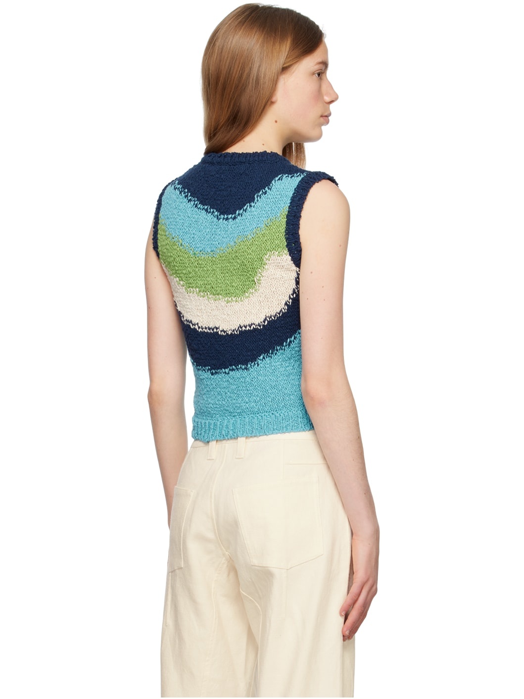 Blue Embroidered Vest - 3