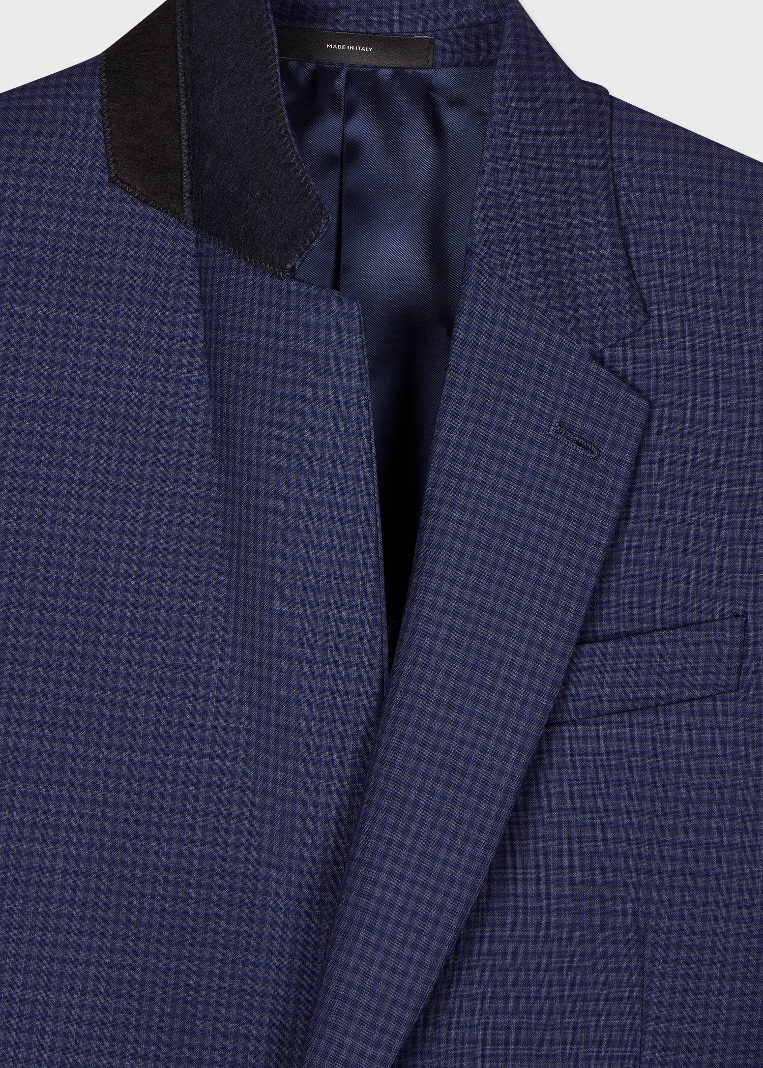 The Soho - Tailored-Fit Blue Gingham Wool Blazer - 2