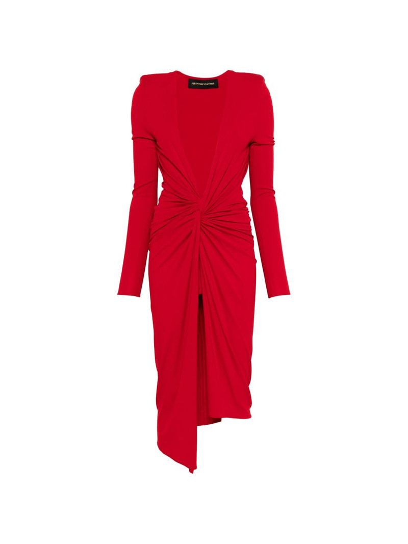 V-neck knotted midi dress 1