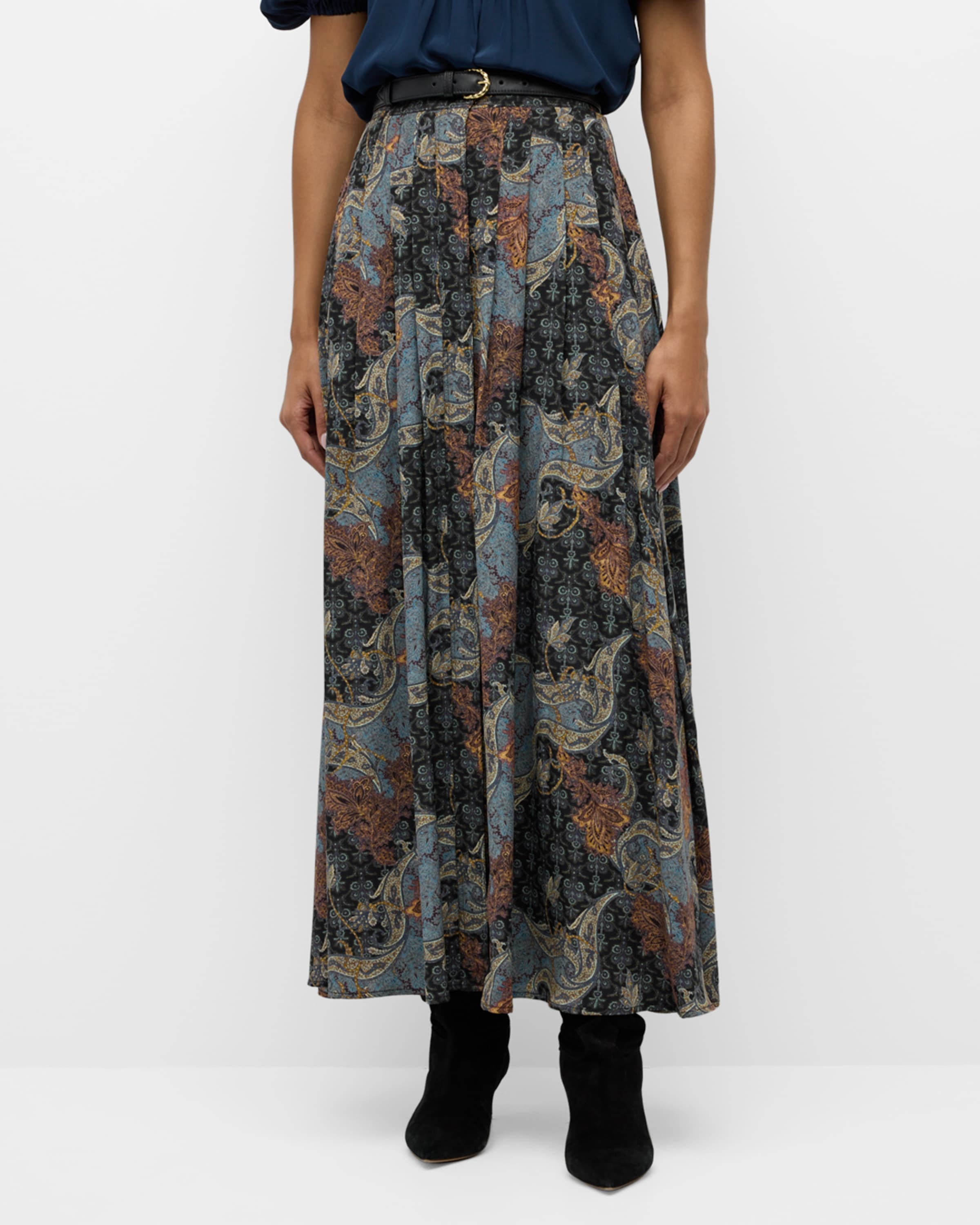 Vanna Gathered Silk Maxi Skirt - 2