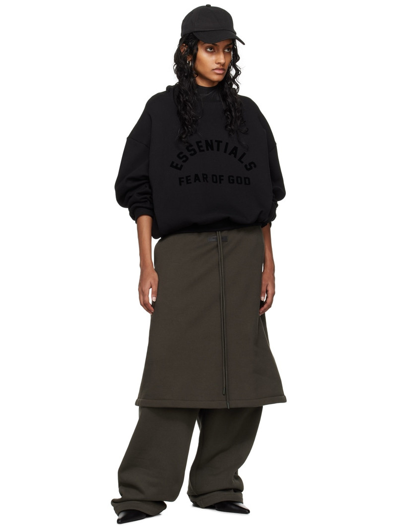 ESSENTIALS Black Bonded Hoodie outlook