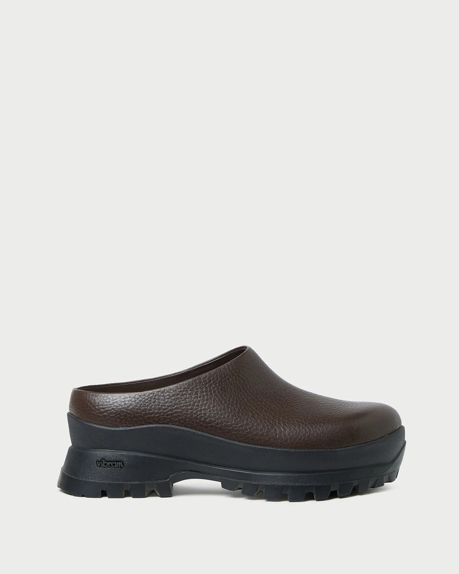 Gemma Brown Leather Lug Mule - 1