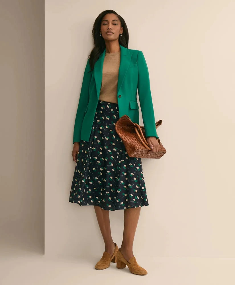 Silk Crepe Leaf Skirt - 1