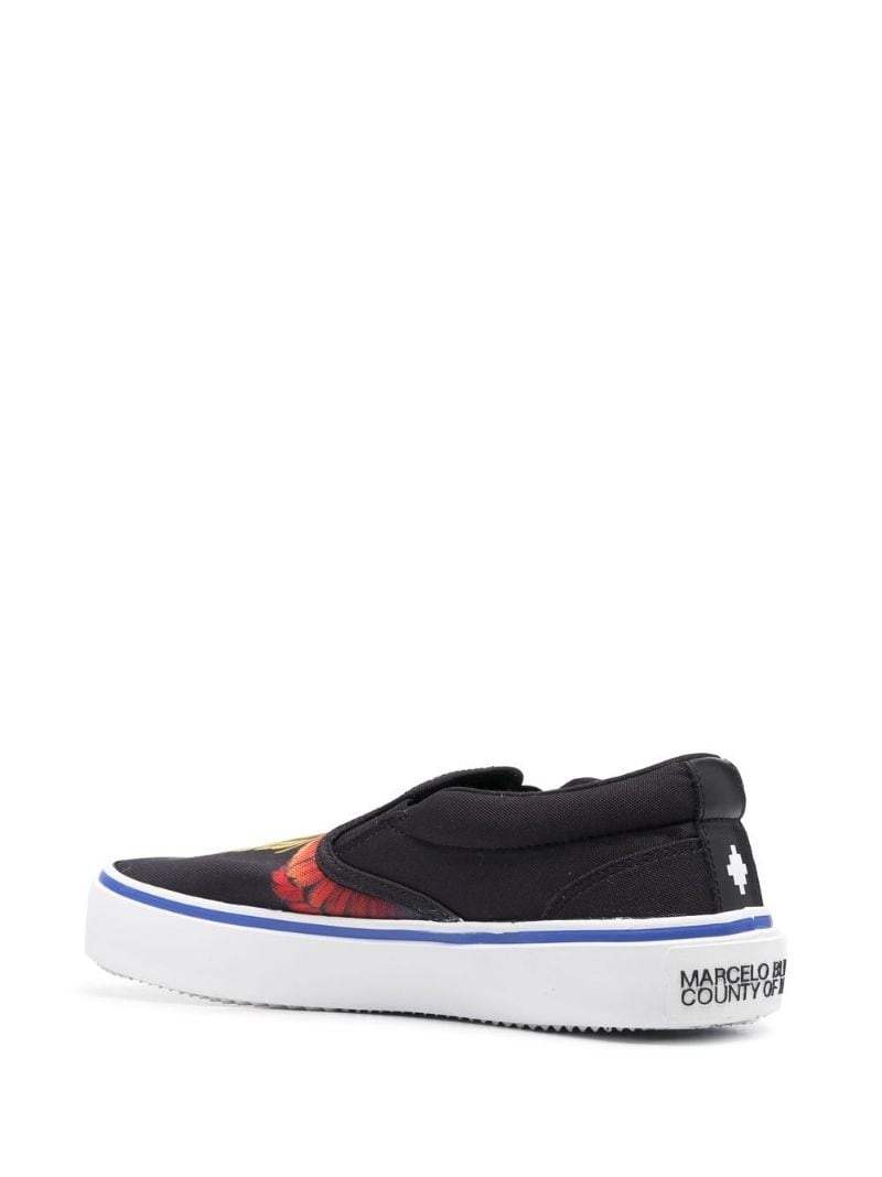 Wings-print slip-on sneakers - 3