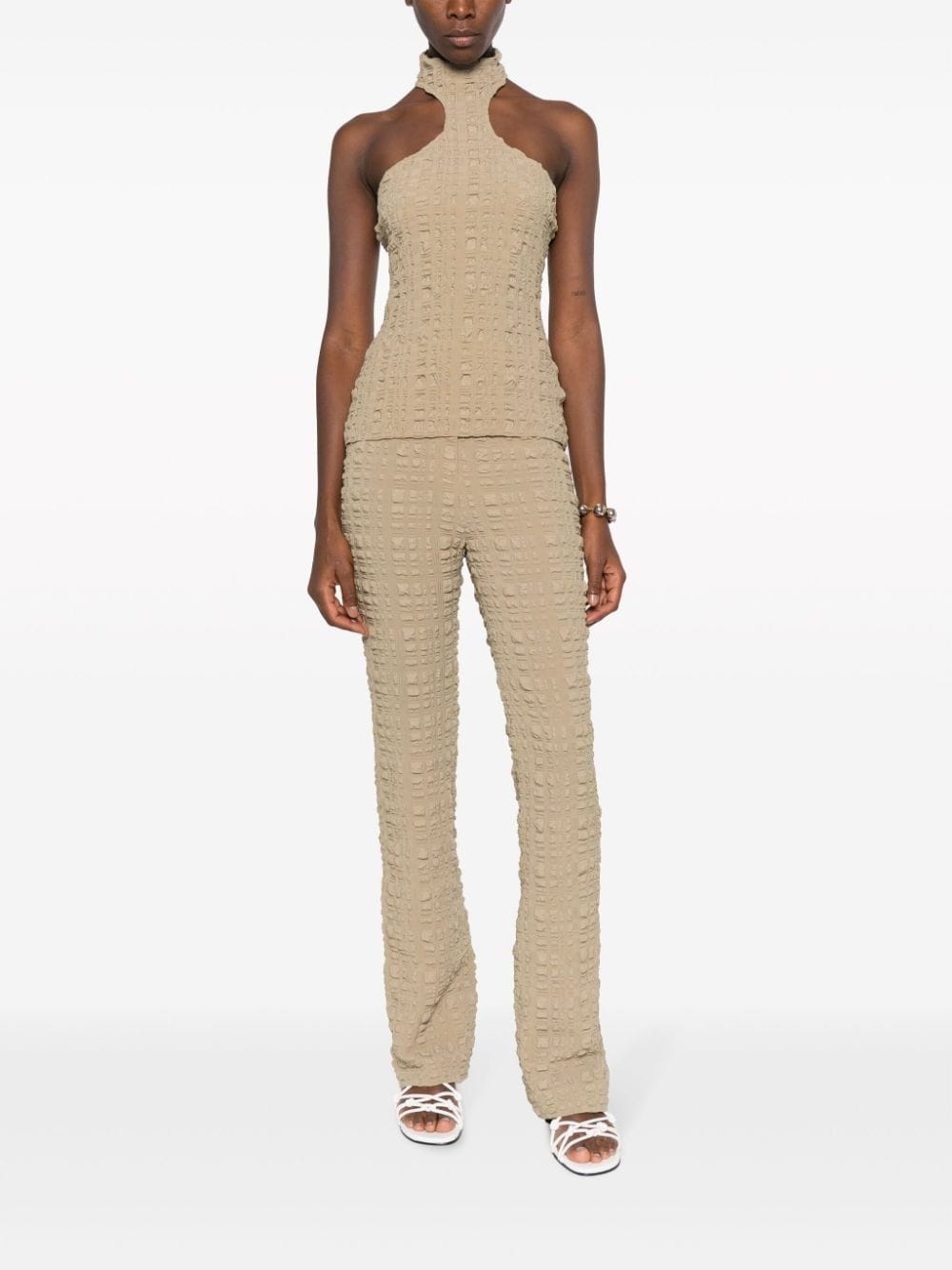 Juna seersucker slim-fit trousers - 2