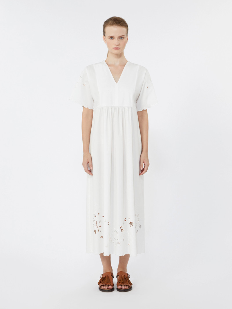 TARTUFO Cotton poplin and jersey dress - WHITE 3