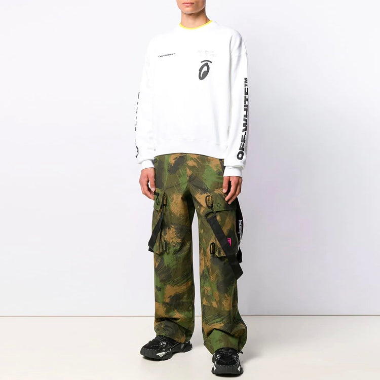 Off-White Arrow Pattern Round Neck Pullover White OMBA035E19D250100110 - 2