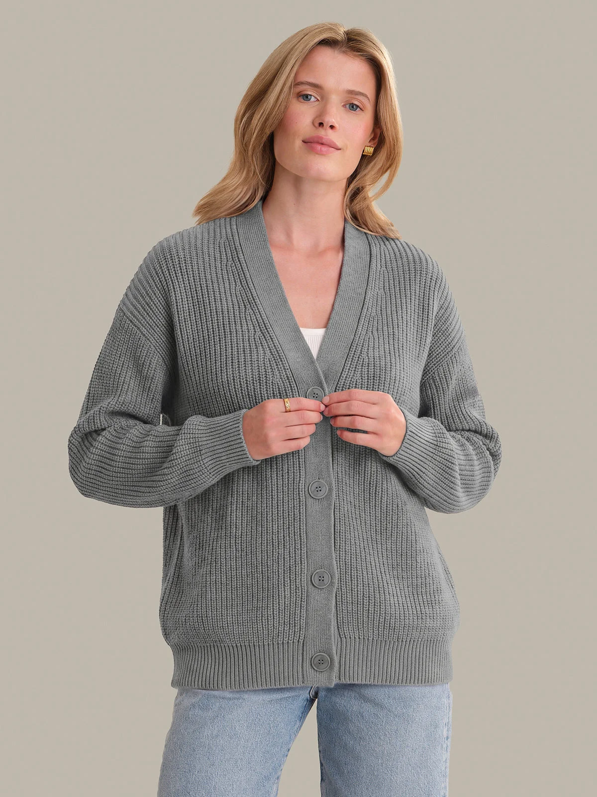 Emilia: Cotton Cocoon Cardigan - 1