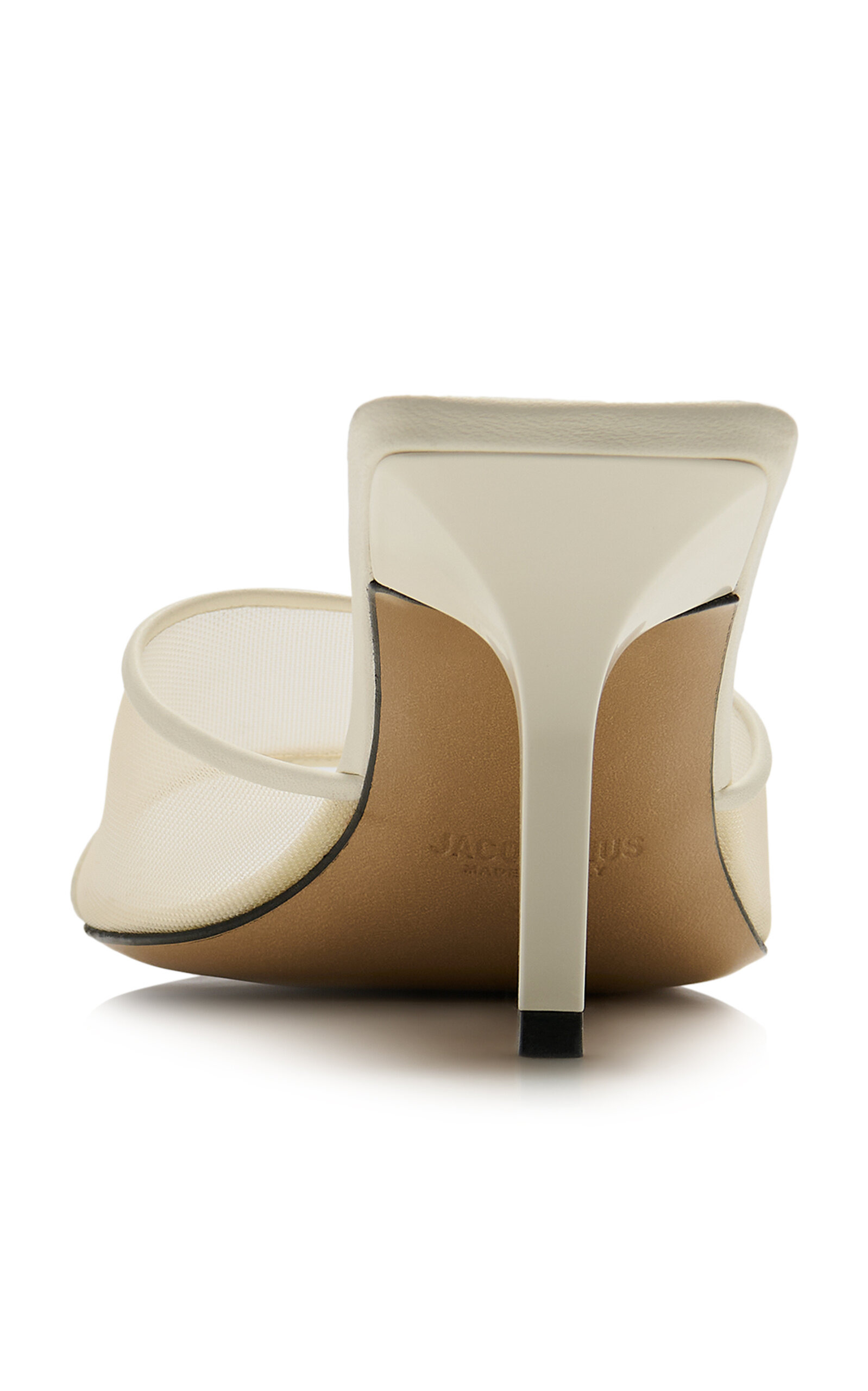 Cubisto Leather-Trimmed Mesh Mules white - 5