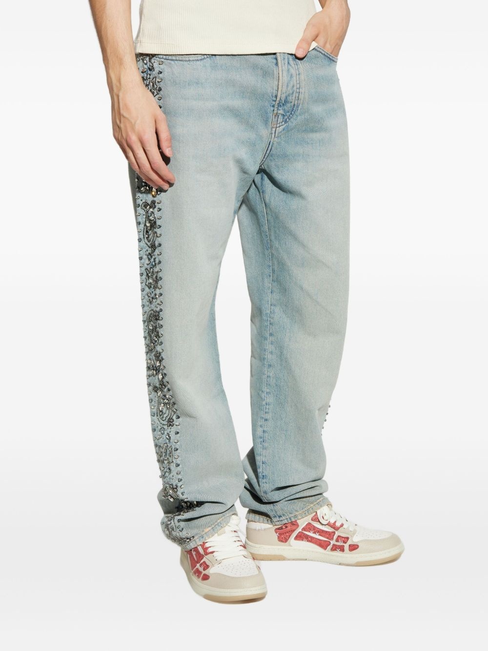 crystal-embellished jeans - 3