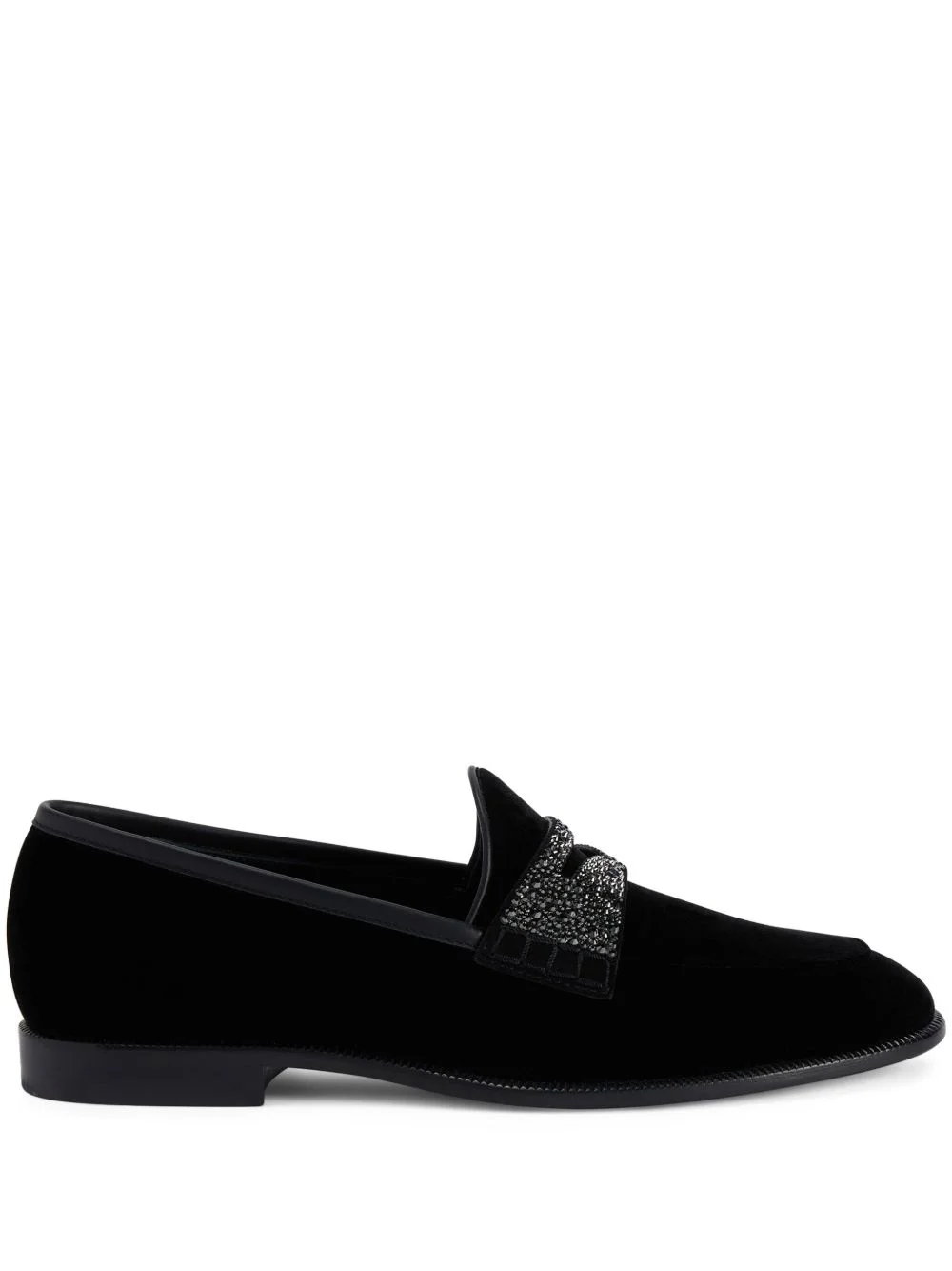 Ermy rhinestone-detail velvet loafers - 1