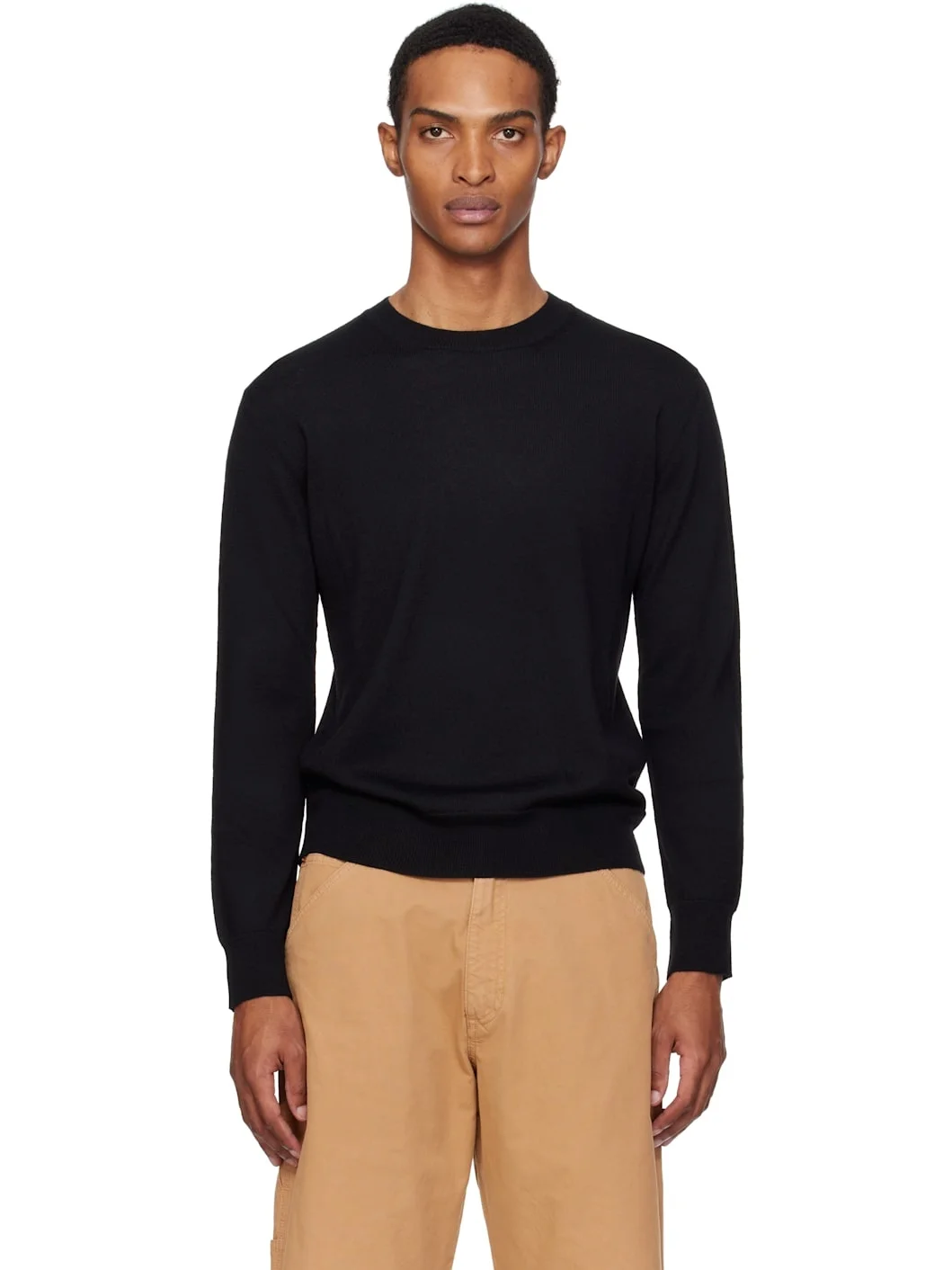 Black Elbow Patch Sweater - 1