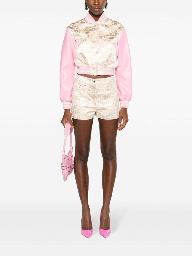 Moschino logo-jacquard cropped jacket outlook
