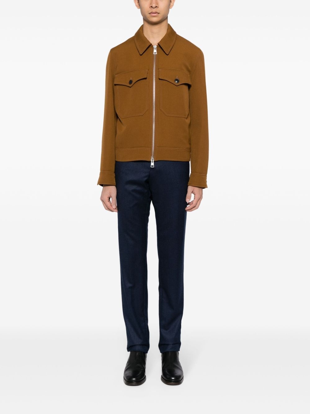 straight-leg wool trousers - 2