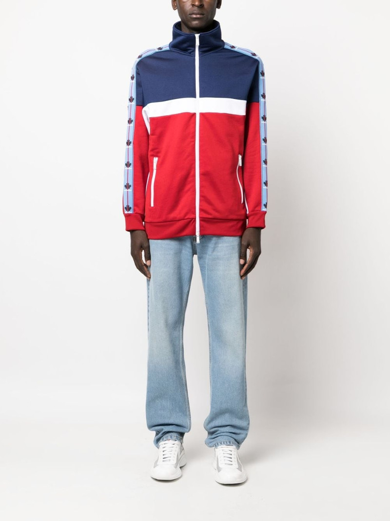 DSQUARED2 logo-tape detail zip-up cardigan outlook