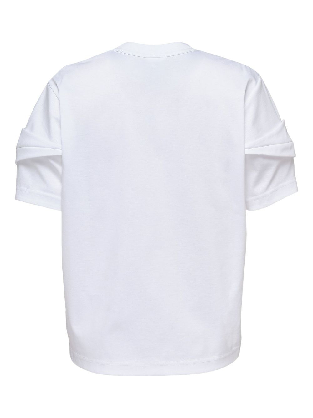 draped-panel short-sleeves top - 2