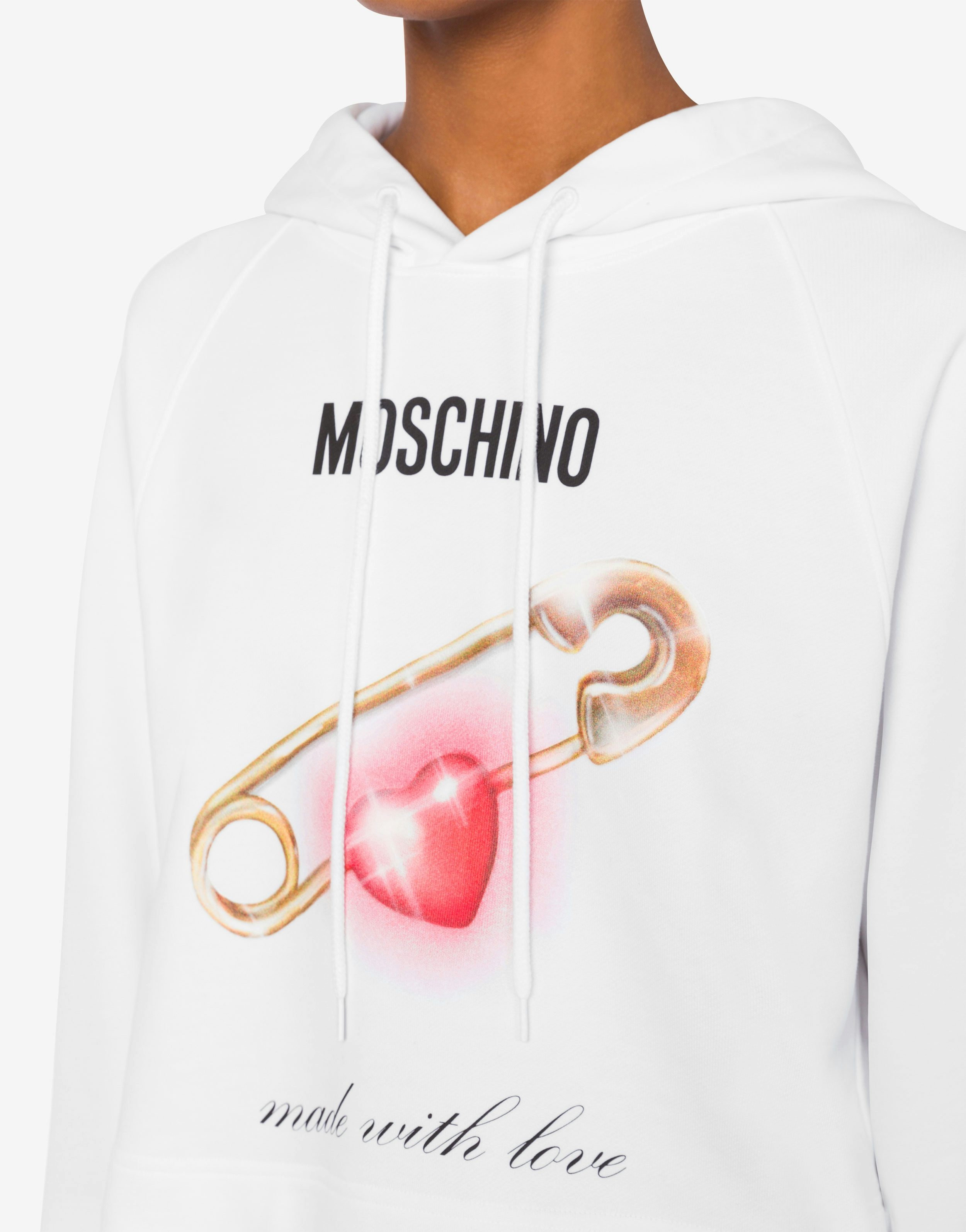 HEART SAFETY PIN CROPPED HOODIE - 4