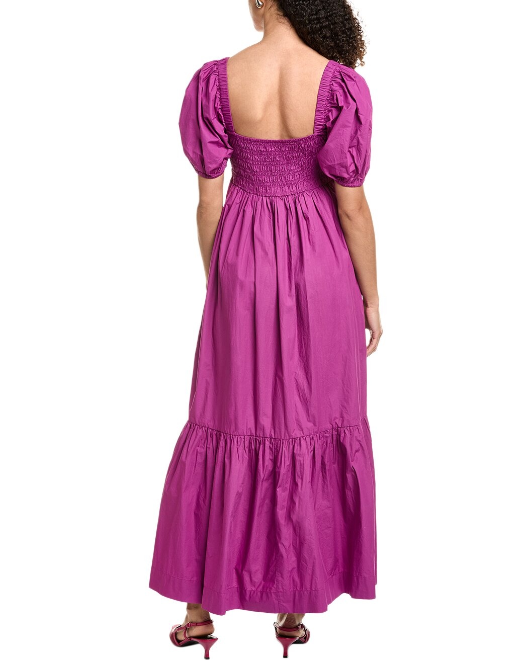 GANNI Poplin Smocked Maxi Dress - 2