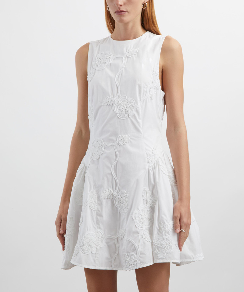 ROTATE Bright White Flower Poplin Mini Dress outlook
