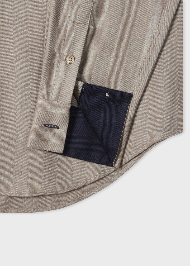 Paul Smith Oatmeal Cotton-Lyocell Flannel Shirt outlook
