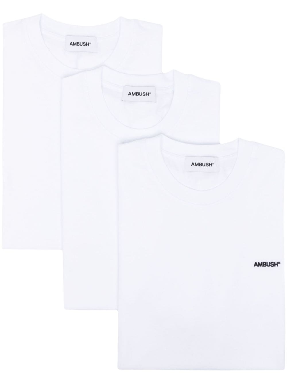 logo-embroidered cotton T-shirt (pack of three) - 1