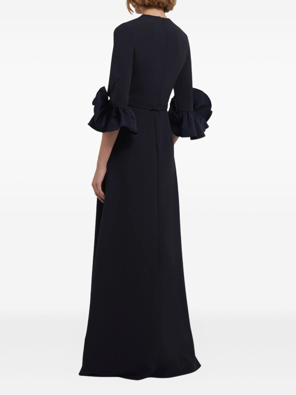 embellished ruffle-sleeve gown - 4