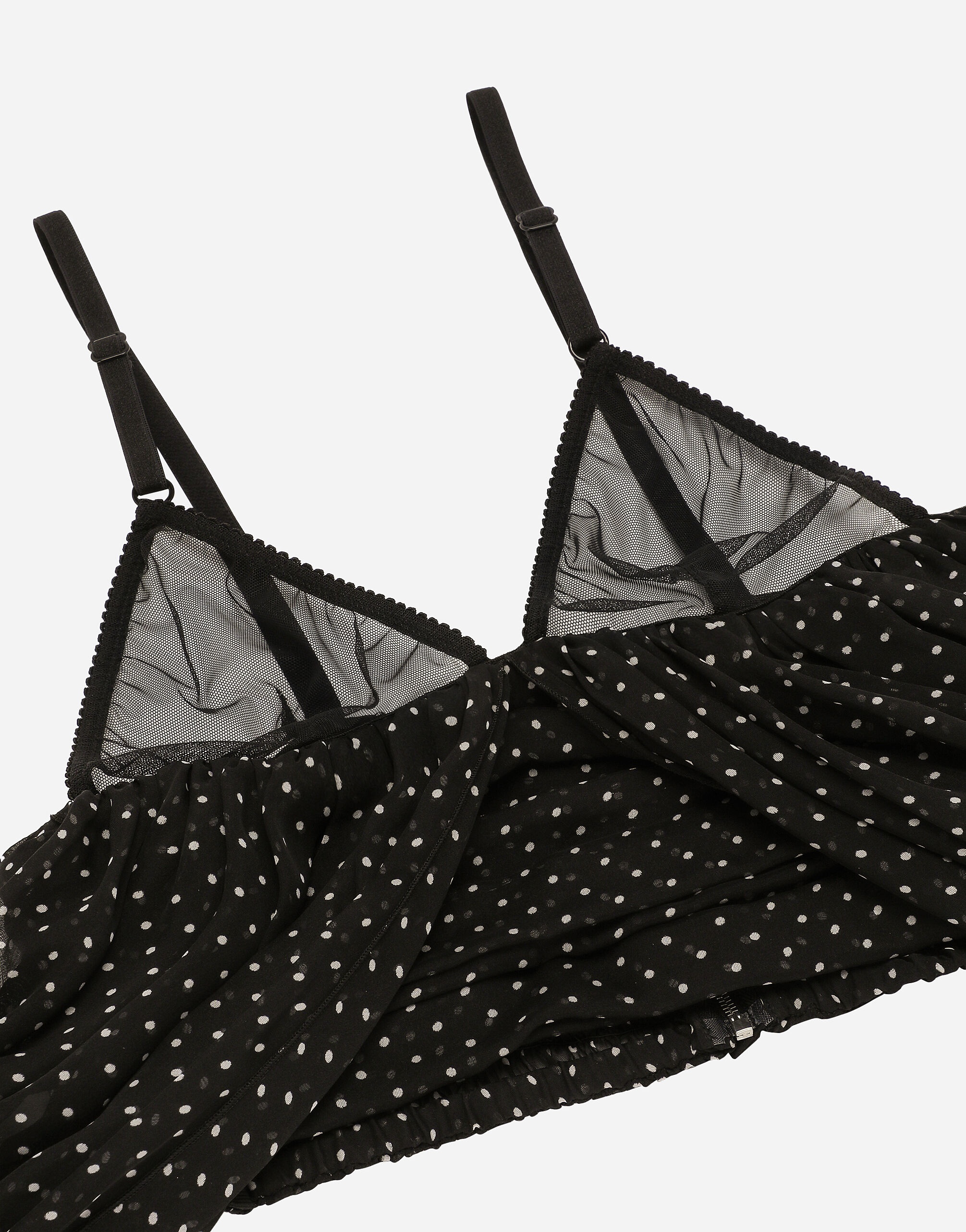 Chiffon top with polka-dot print and scarf detail - 7