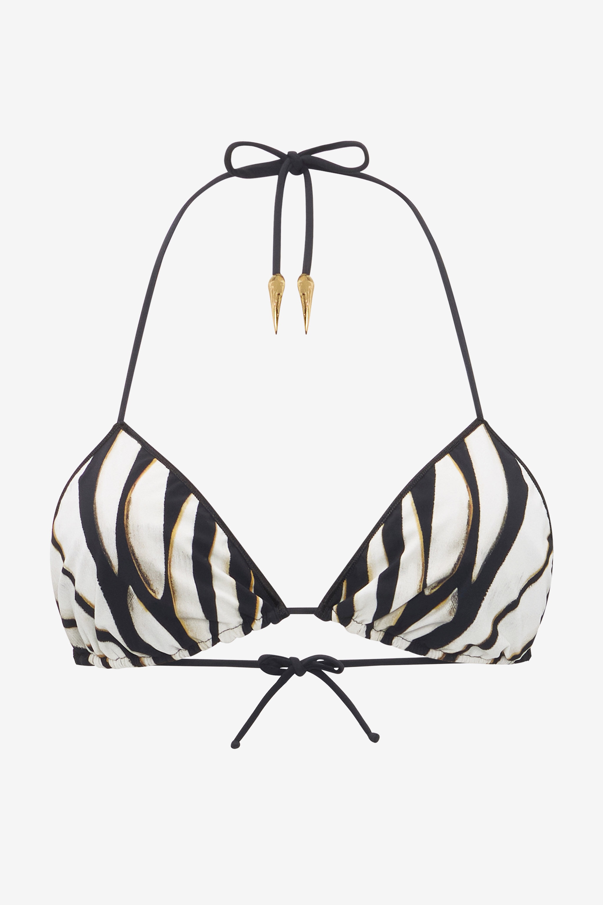 Ray Of Gold Print Swimsuit Bikini Top - 1