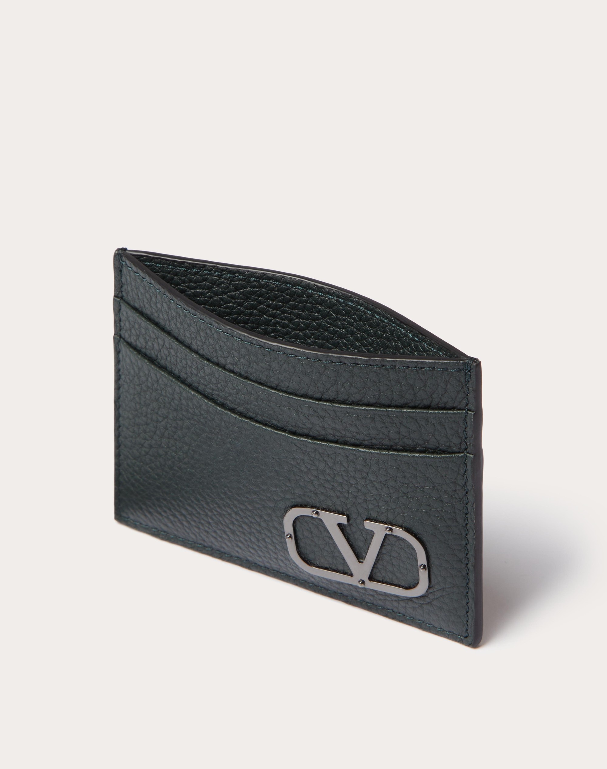 VLOGO TYPE CARD HOLDER IN GRAINY CALFSKIN - 5