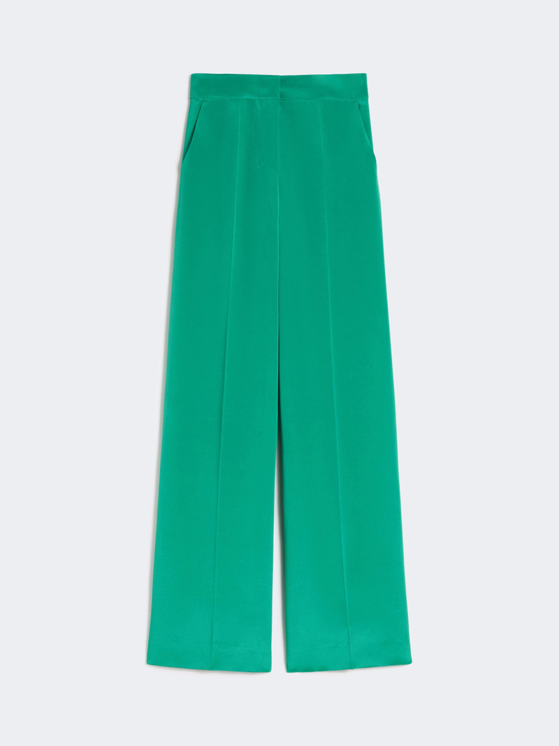 PALANCA Silk crêpe de chine Tuxedo trousers - GREEN 1