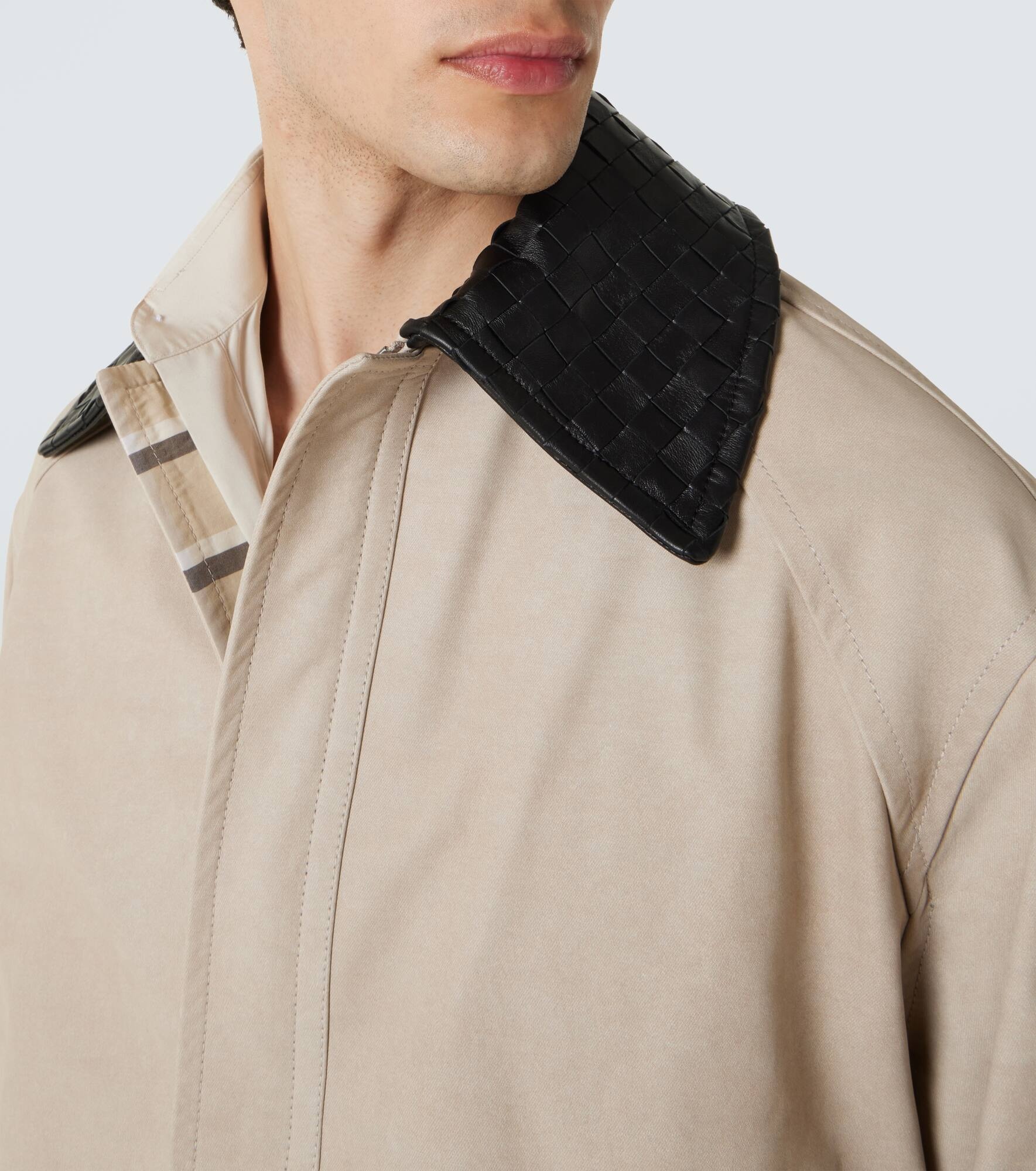 Intrecciato leather twill blouson - 6