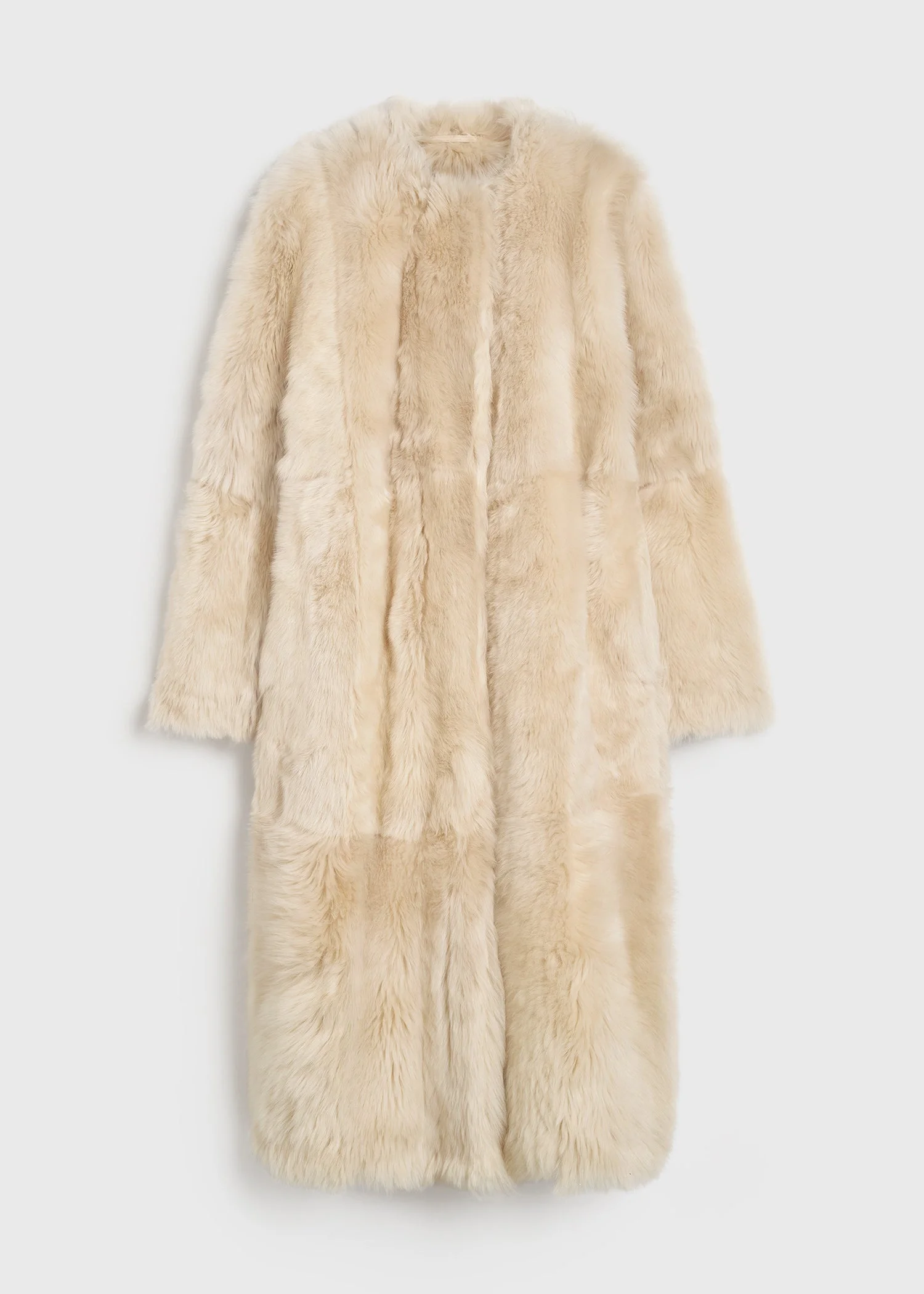Silky shearling coat eggnog - 1