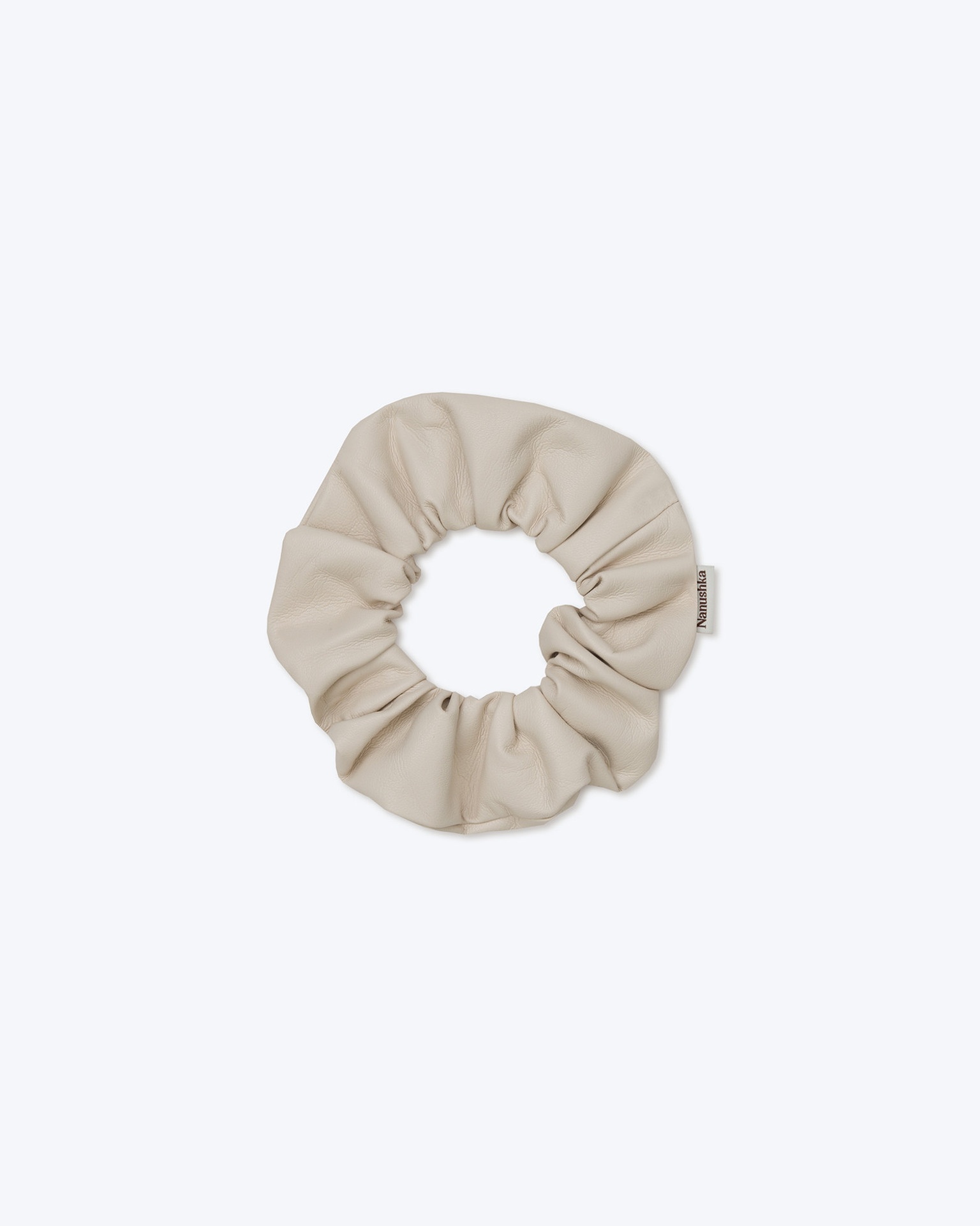 LOU - Vegan leather scrunchie - Off white - 1