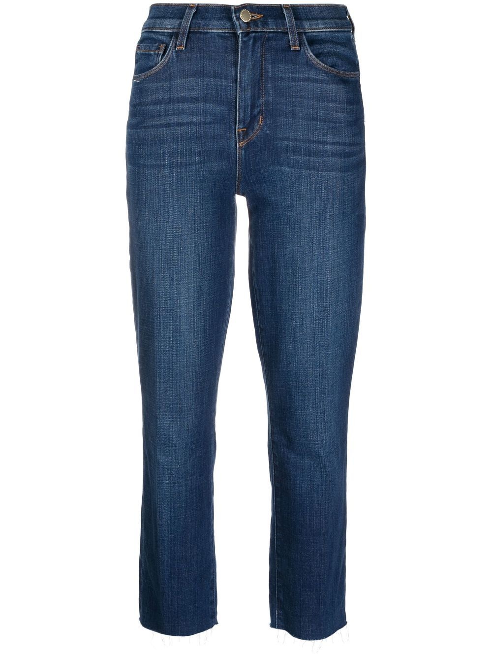 high-rise straight-leg jeans - 1