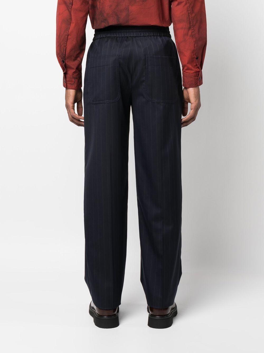 pinstriped straight-leg trousers - 4