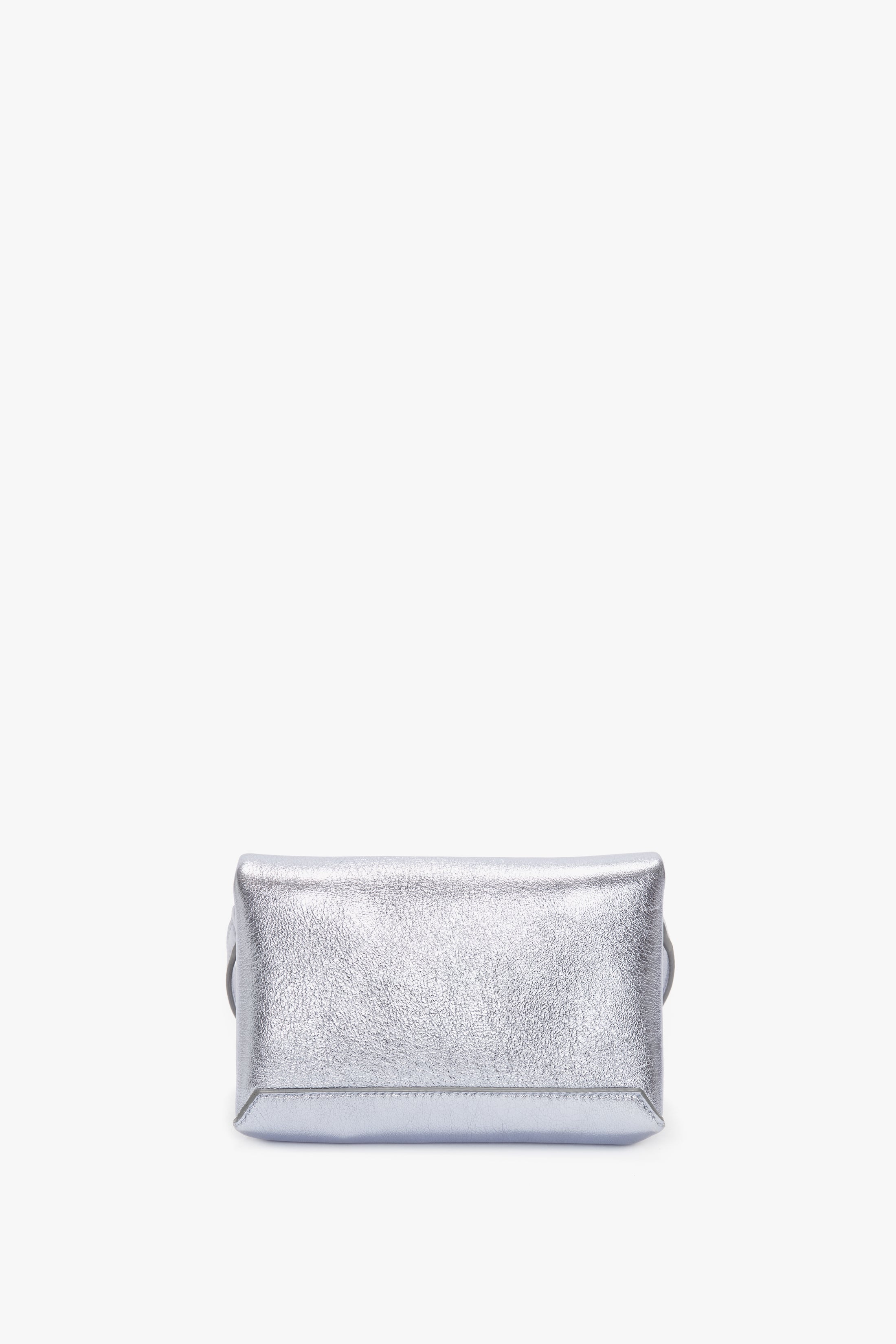 Mini Chain Pouch In Metallic Sky Leather - 4