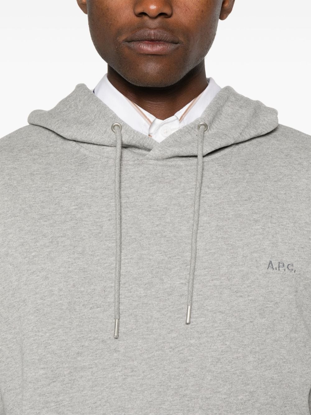 logo-embroidered cotton hoodie - 5