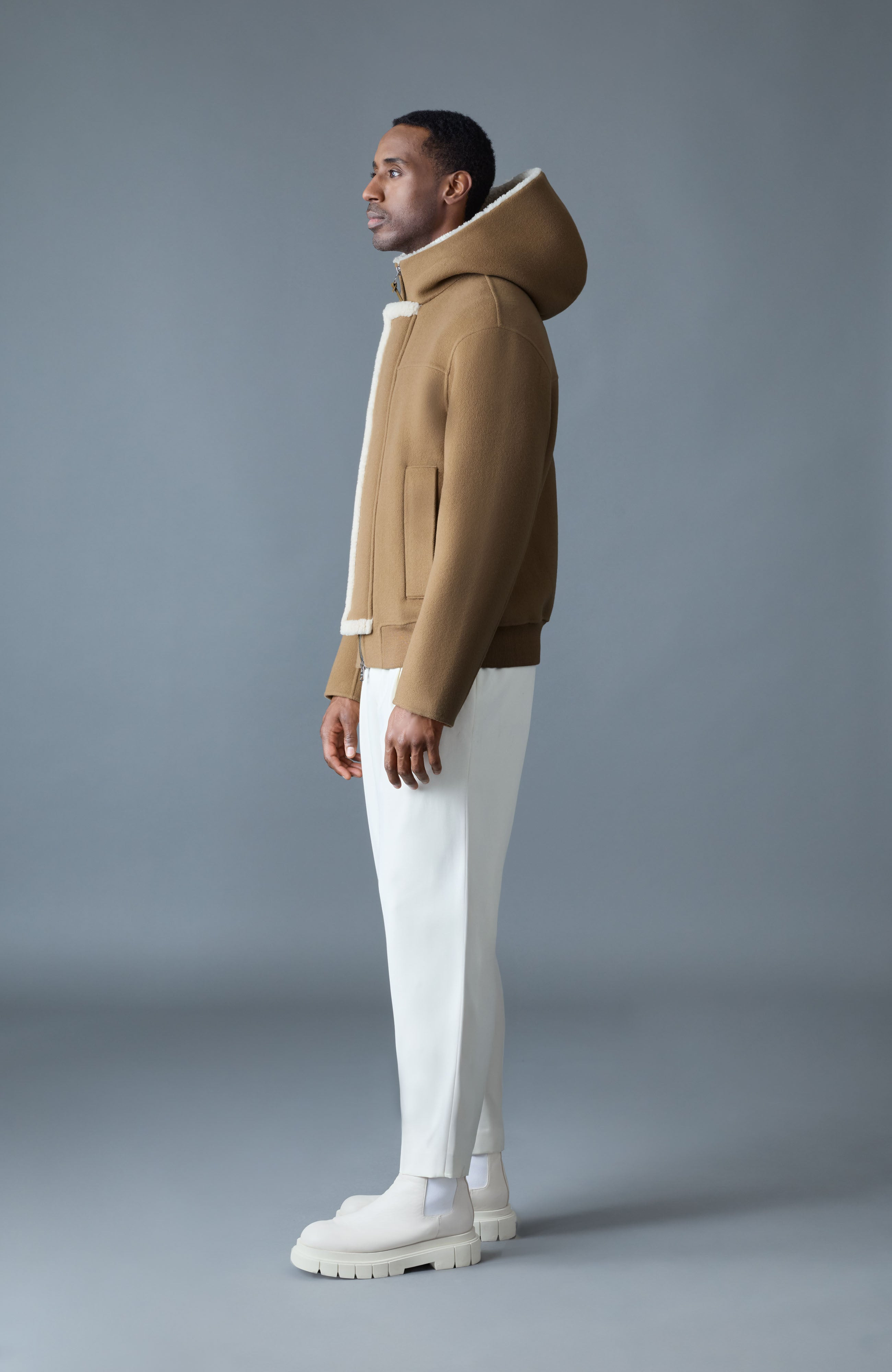 JAY Heavy Double-Face Wool Hooded Jacket - 3