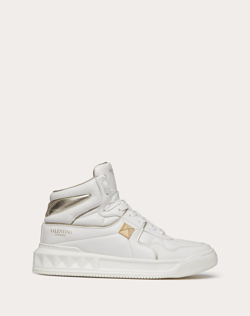 ONE STUD MID-TOP CALFSKIN SNEAKER 1