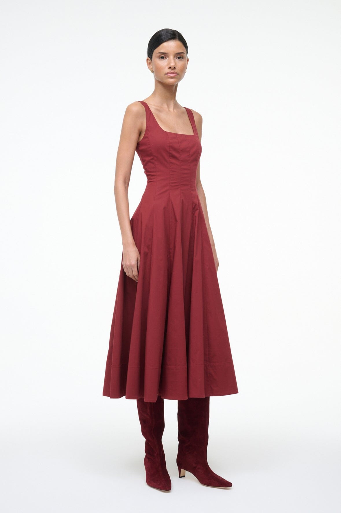 STAUD WELLS DRESS SANGRIA - 3
