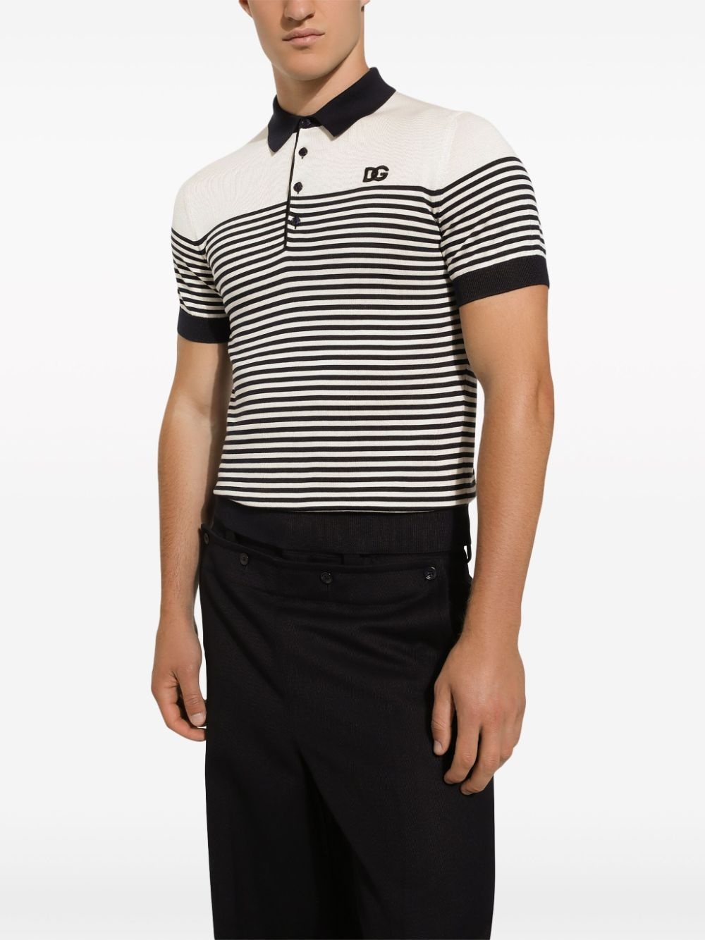 striped logo-embroidered polo shirt - 5