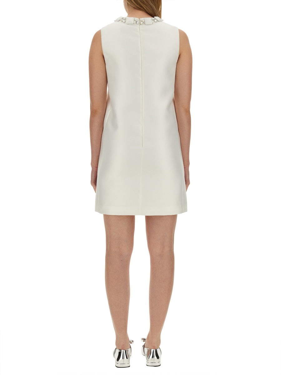 Versace Women Mini Duchesse Dress With Crystals - 3