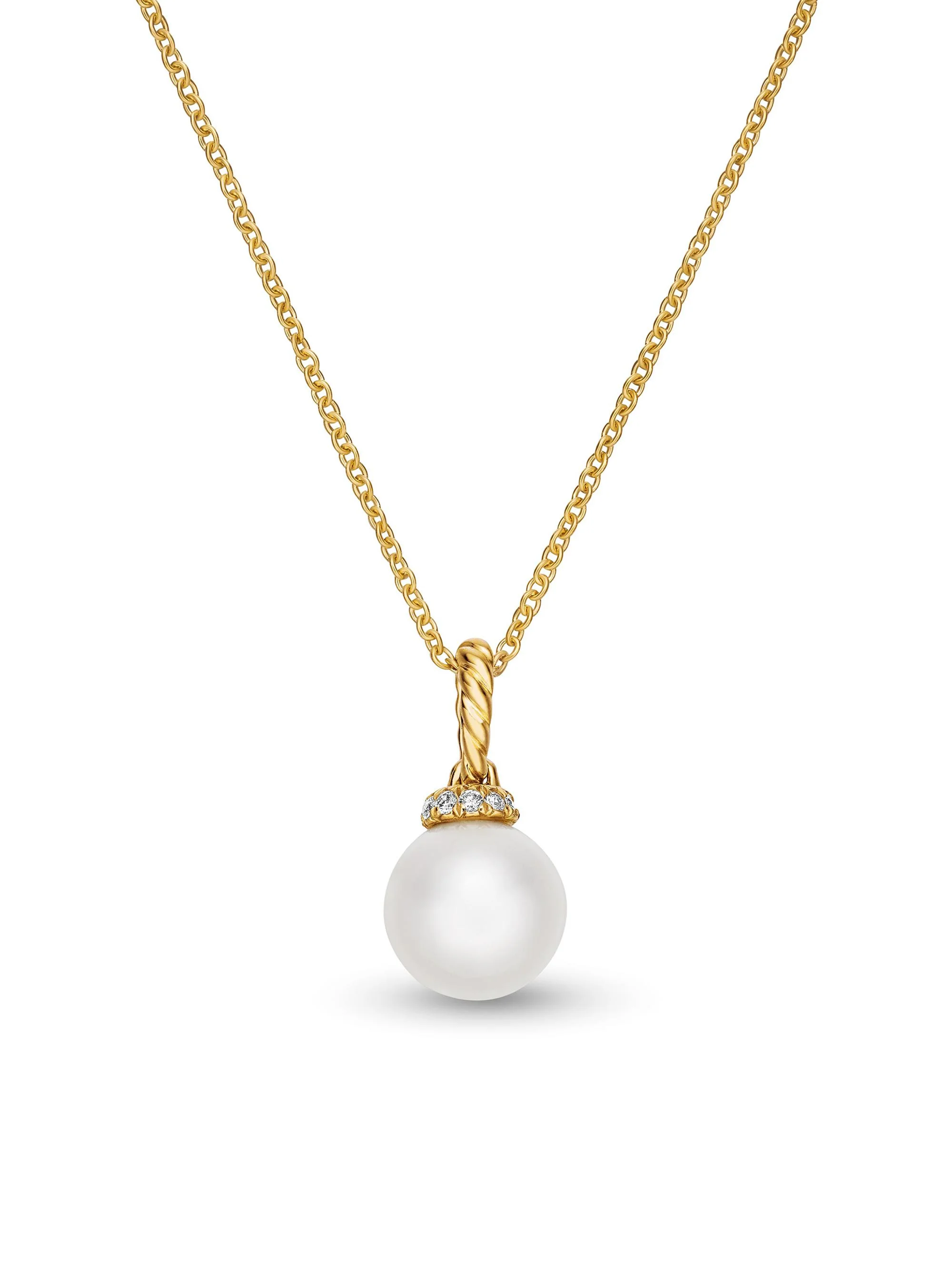 Women's Solari Pendant Necklace in 18K Yellow Gold - Pearl - 1