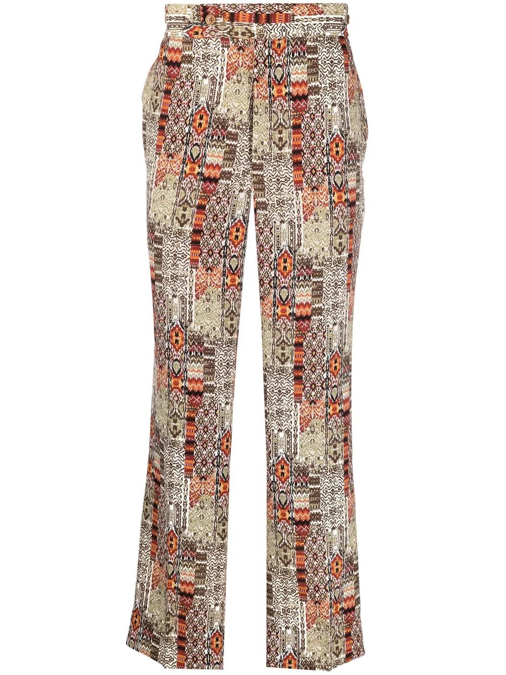 geometric-print four-pocket straight trousers - 1