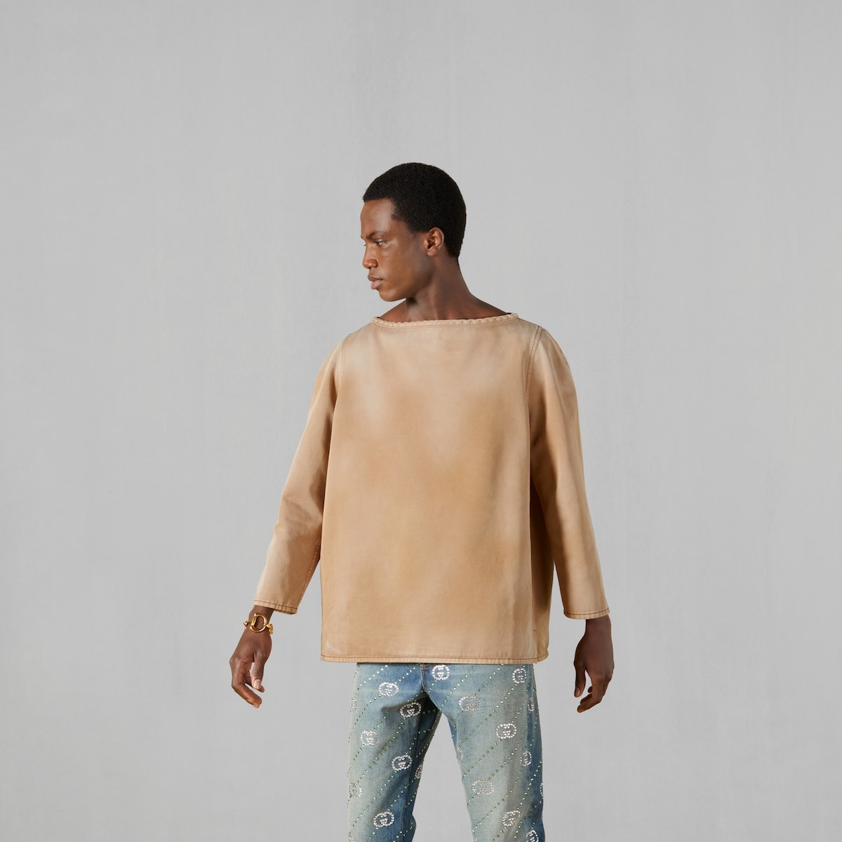 Denim top with embroidery - 7