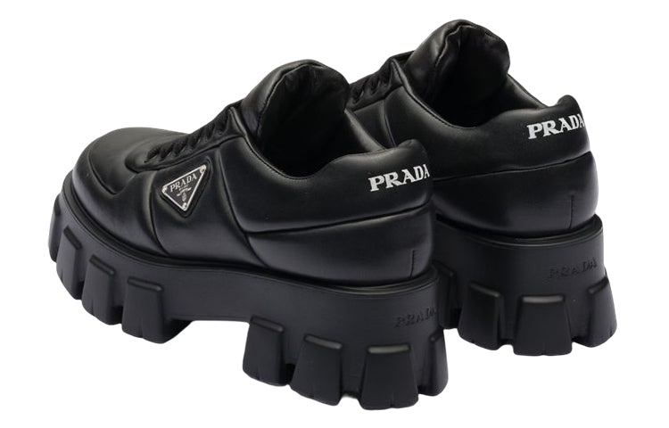 (WMNS) PRADA Monolith Brushed Leather Lace-up Shoes 'Black' 1E119N_2DL8_F0002_F_055 - 4
