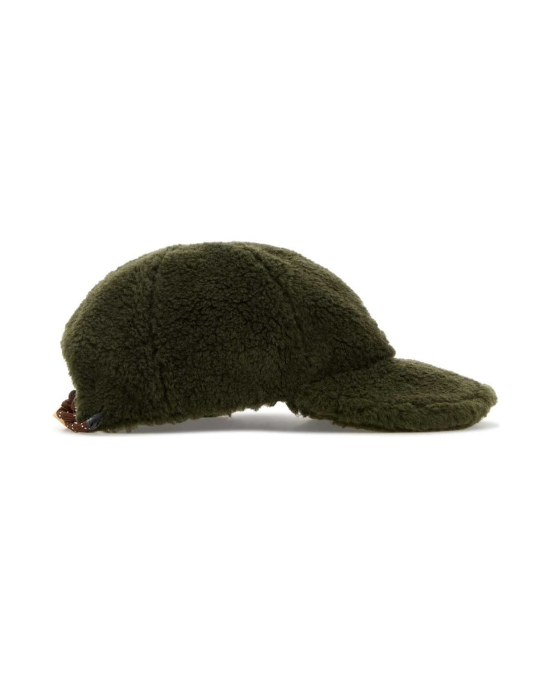 Miu Miu Olive Green Pile Baseball Cap outlook