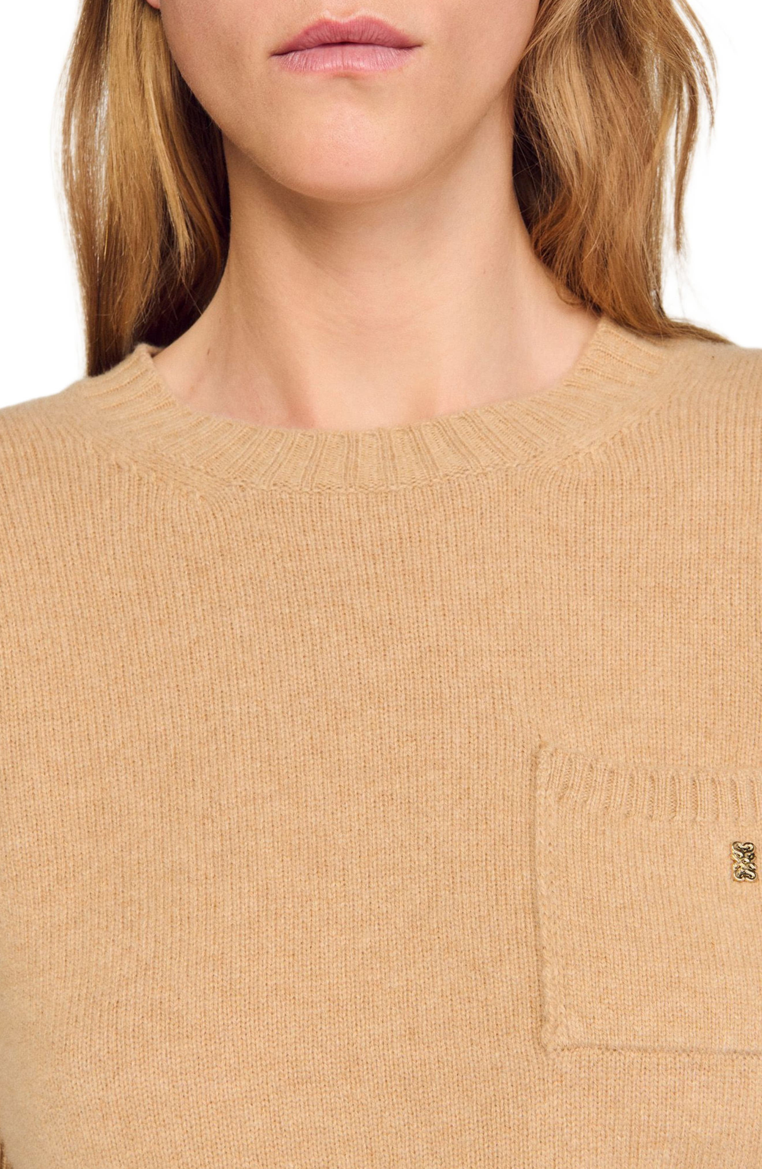 SANDRO Short-sleeve sweater in Camel at Nordstrom - 4