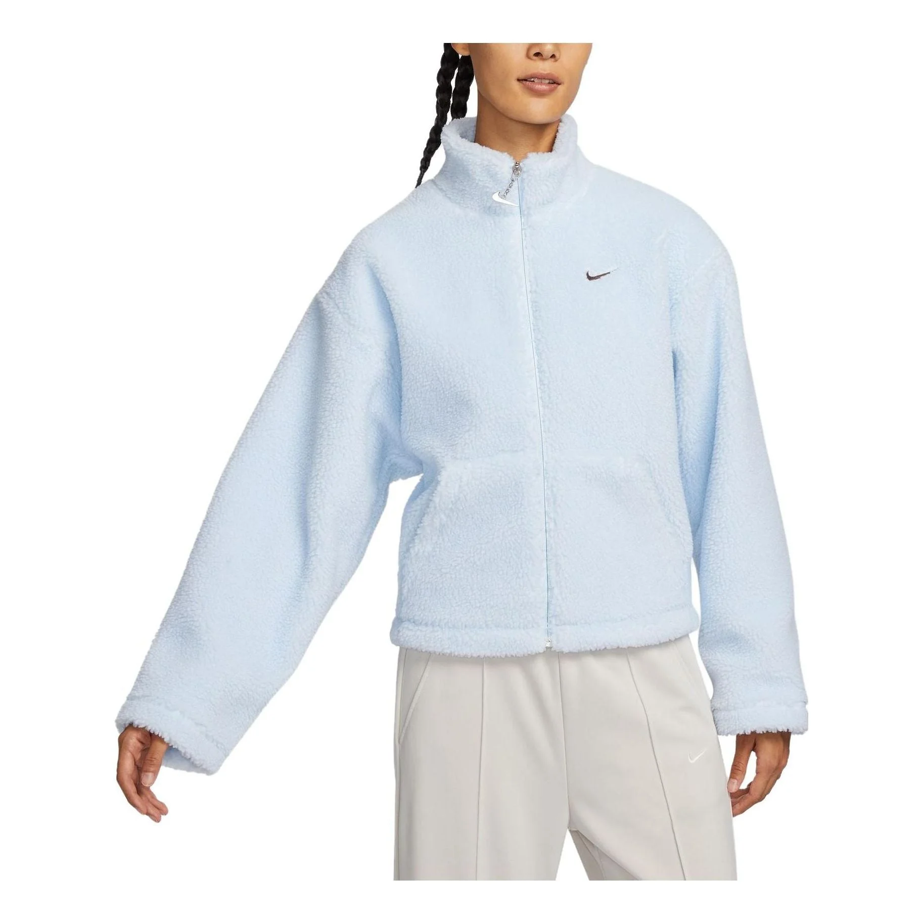(WMNS) Nike Sportswear faux sherpa jacket 'Blue' FV4009-423 - 1